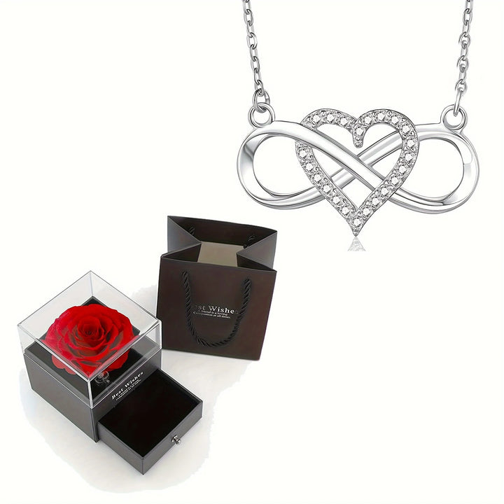 Elegant necklace and luxury gift box.