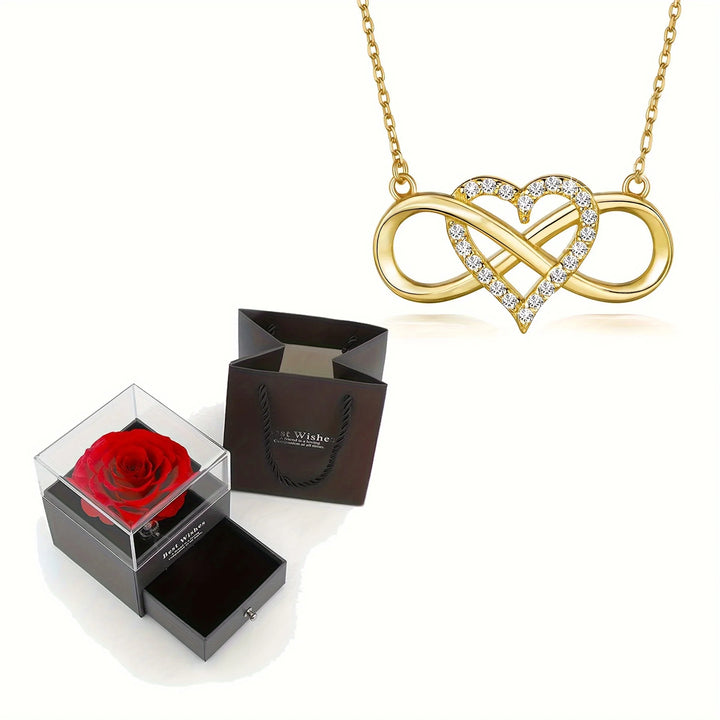 Elegant necklace and luxury gift box.